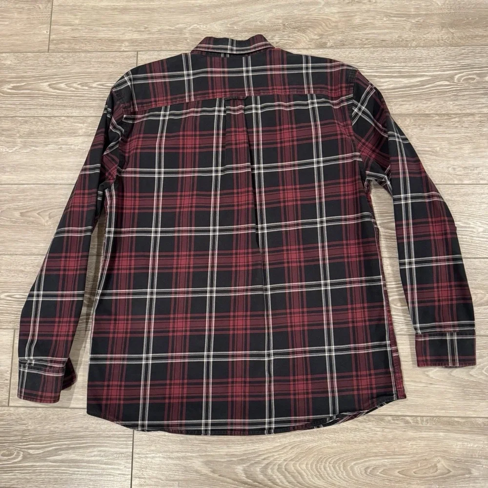 Orvis Men's Large Red Black Plaid Flannel Button‎ Up Shirt | Classic Collection